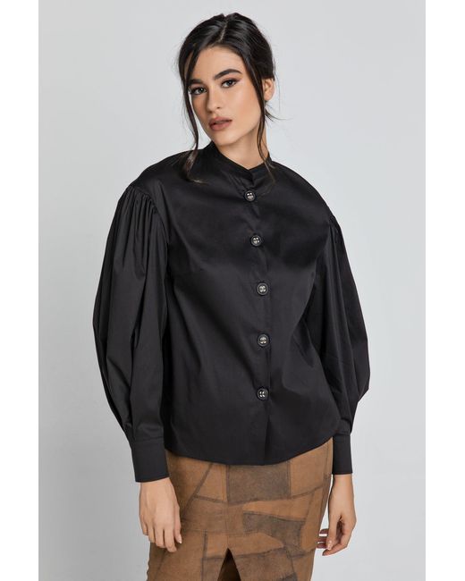 Conquista Black Shirt With Bishop Sleeves