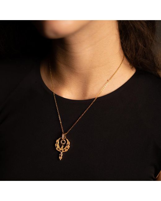 Ebru Jewelry Metallic Golden Phoenix Rising Guardian Necklace