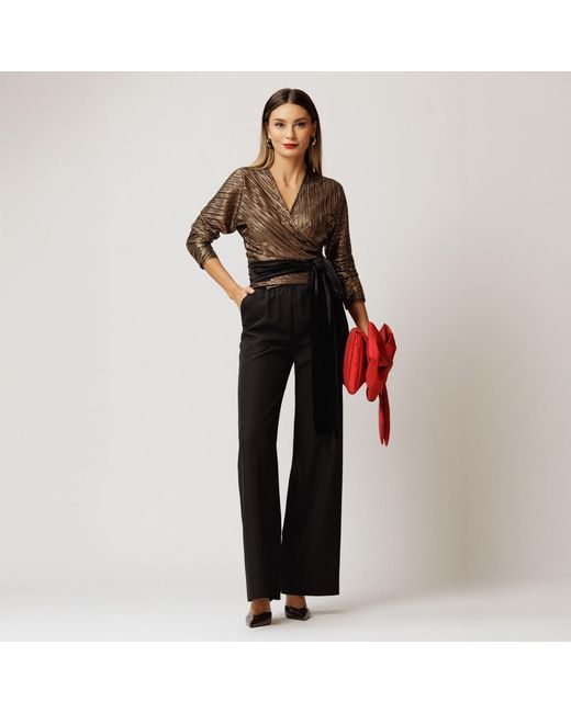 concept A trois Black Pleated Top, Side-By-Side With Velvet Cord