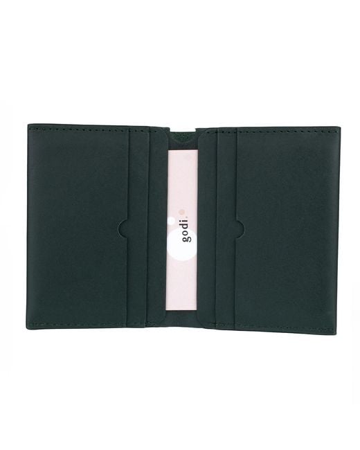 godi. Green Handmade Bifold Leather Wallet for men