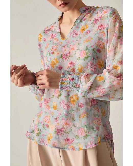 James Lakeland White Vintage Floral Print Blouse