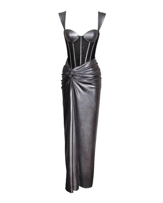 Miss Circle New York Odessa Metallic Corset Maxi Dress
