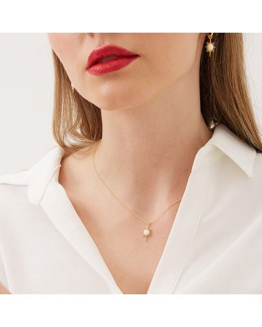 Spero London Metallic Opal Northernstar Sterling Pendant Necklace