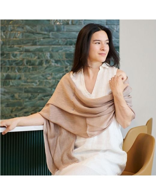 Variously Natural Jute Golden Hand Woven Soft Linen Silk Scarf for men