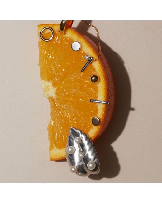 Onia Metallic Lemon Leaf Earring