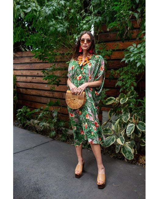 Jennafer Grace Green Hilo Garden Caftan