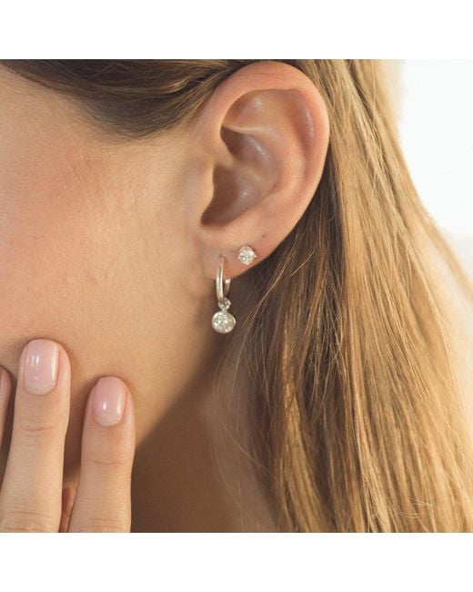 Auree Jewellery White Verona Cubic Zirconia Interchangeable Drop Earrings
