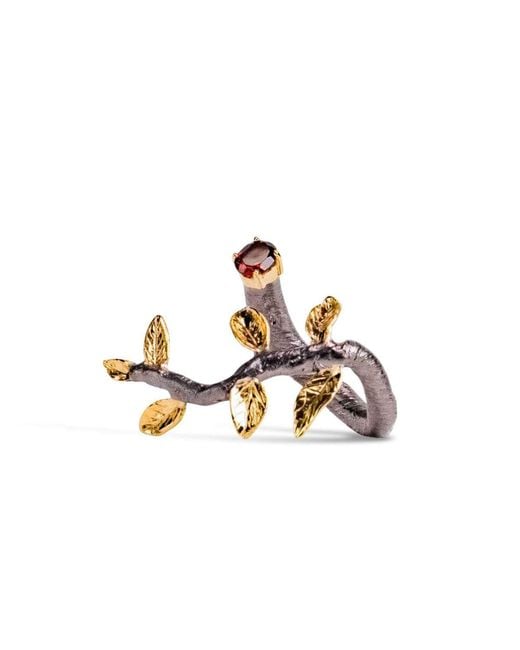 German Kabirski Metallic Haara Garnet Ring