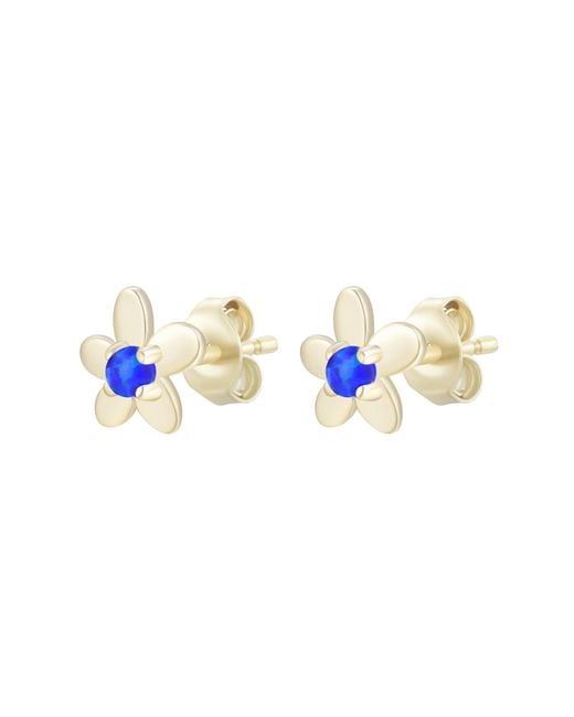 KAMARIA Metallic Mini Flower Opal Stud Earrings