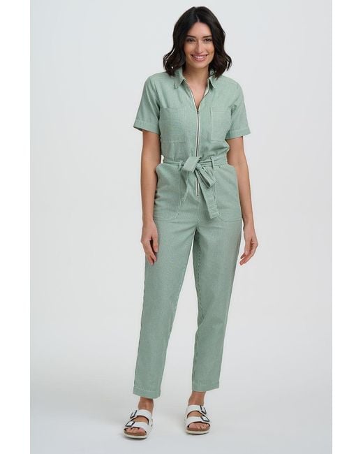 Sugarhill Green Billy Boilersuit, Narrow Stripe