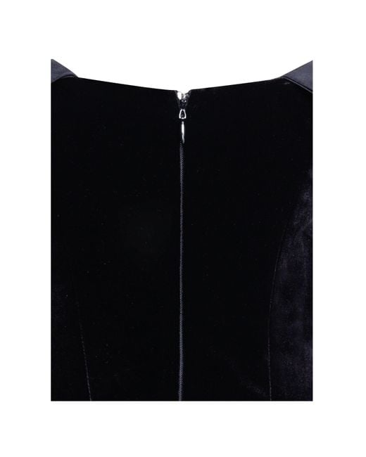 Miss Circle New York Black Echo Velvet Off-Shoulder Pleated Mini Dress