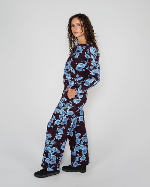 Lords of Harlech Blue Paige Serious Floral Knit Pant