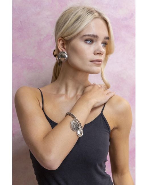 Caramel Vintage Jewellery Metallic Vintage Plated Penny Bracelet
