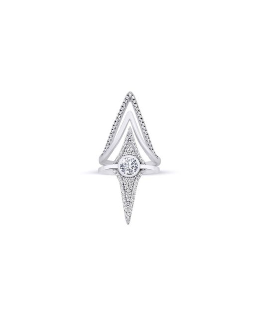 Najiba White Trinova Three Piece Ring Set