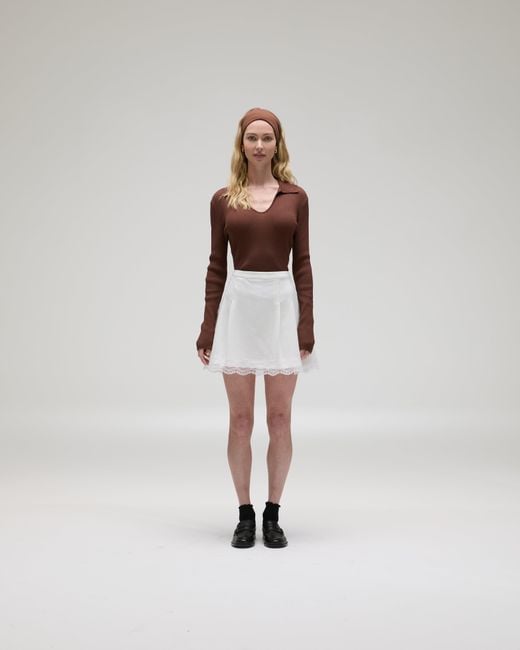 Victoria Paulsen Brown Samantha Long Sleeve Knit Polo