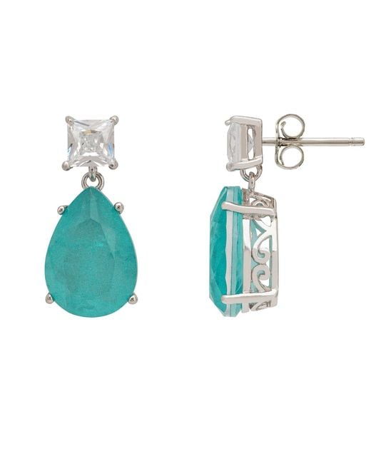 Latelita London Blue Rosa Paraiba Tourmaline Drop Earrings