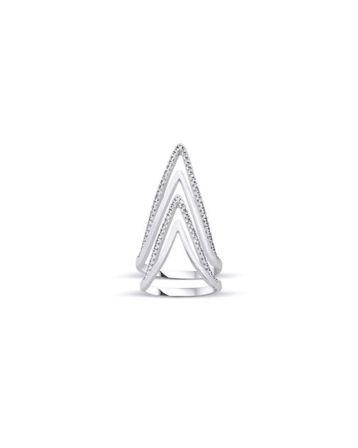 Najiba White Trinova Three Piece Ring Set