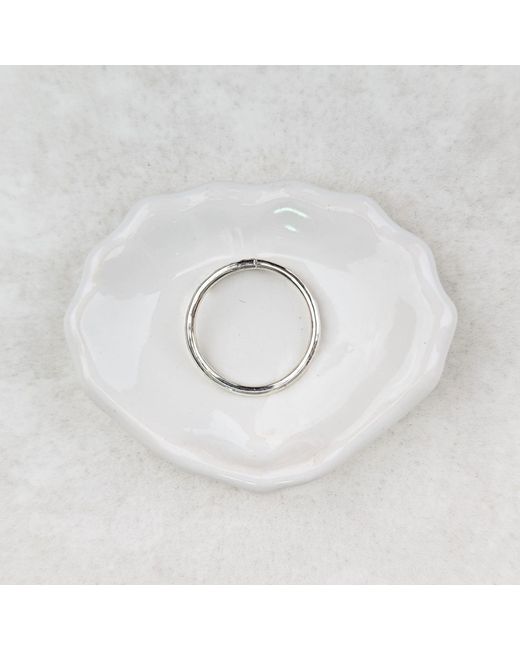 Kiri & Belle White Adjustable Hammered Sterling Ring