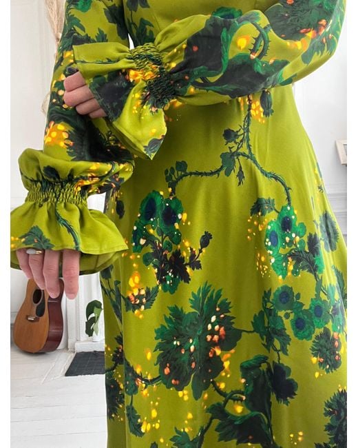 Klements Green Peggy Silk Dress