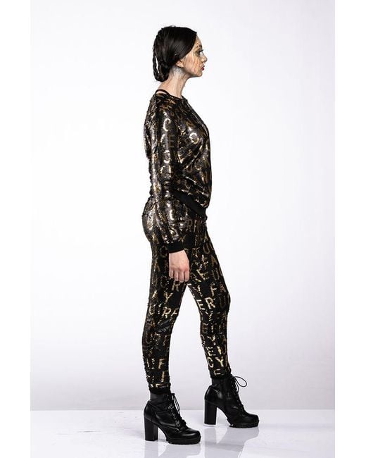 Any Old Iron Black Sequin Fancy Fucker Joggers