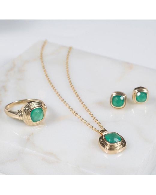 Auree Jewellery Metallic California Cushion Onyx Necklace