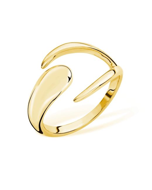 Lucy Quartermaine Metallic Open Luna Ring In Gold Vermeil