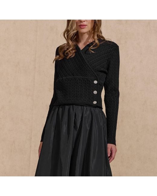 Roch Perel Gray Embellished Cable Wrap