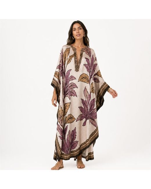 LOVEIST STORE Multicolor Jacquard Woven Satin Kaftan