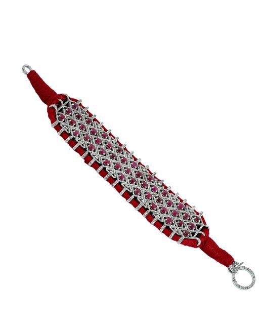 Artisan Red Ruby & Diamond Statement Bracelet