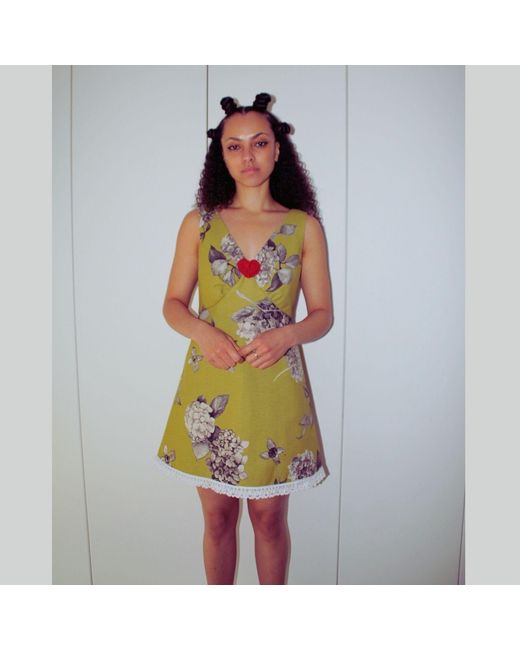 Couture to Your Door Yellow Mini Summer Floral Dress