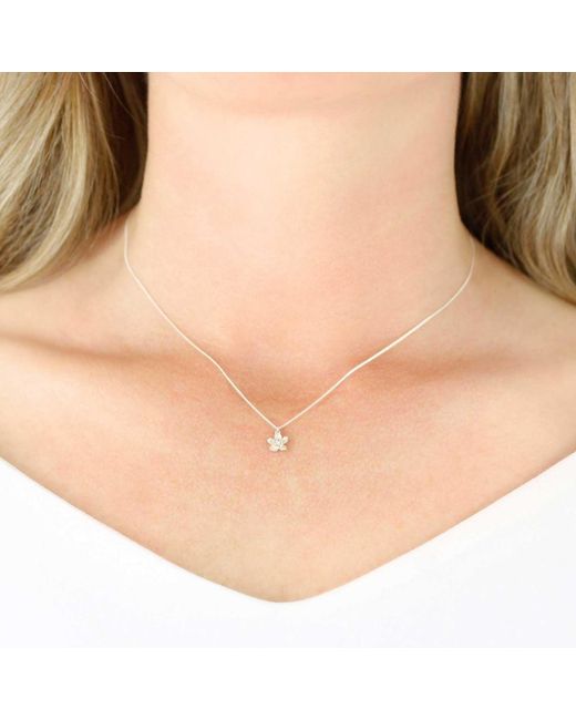 Lee Renee Metallic Cherry Blossom Necklace – Silver