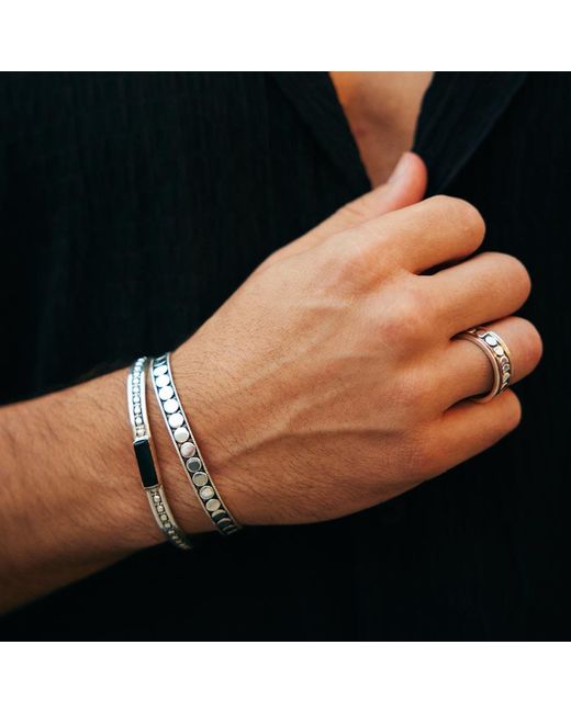 Charlotte's Web Jewellery Metallic Maharani Onyx Open Bracelet for men