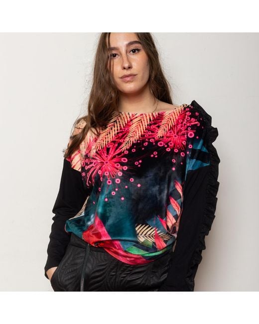 ARTISTA Red Whisper Velvet Top
