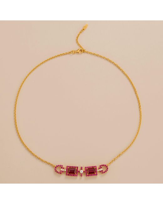 Juvetti Red Ciceris Necklace Ruby & Diamonds