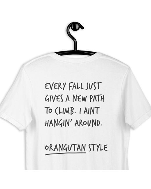 Anchor and Crew White Think Ocean Orangutan Aspirations Cotton Embroidered T-Shirt for men