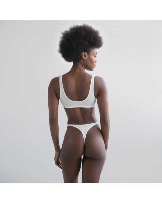 MONIQUE MORIN LINGERIE White Core Scoop Neck Bralette Crystal