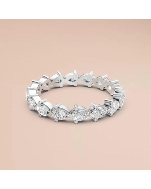 Aya Fine Jewelry White Pear Lab Diamond Eternity Band Ring
