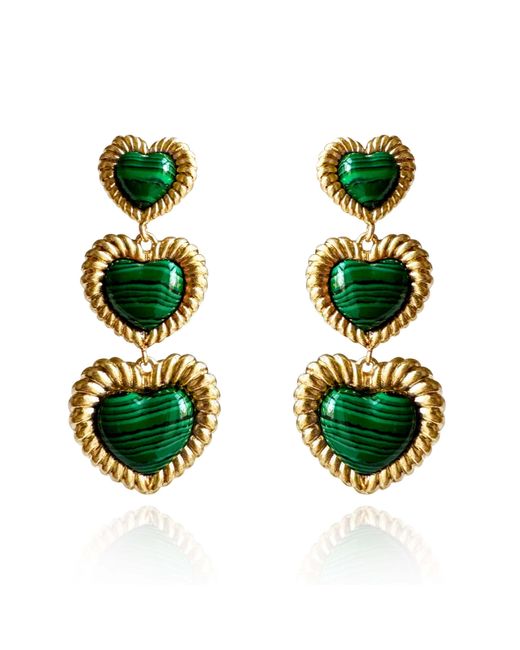 Laura Gray Metallic Sloan Triple Heart Earrings