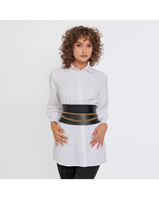 Haute Cuir Black Chained Rounded Hourglass Belt