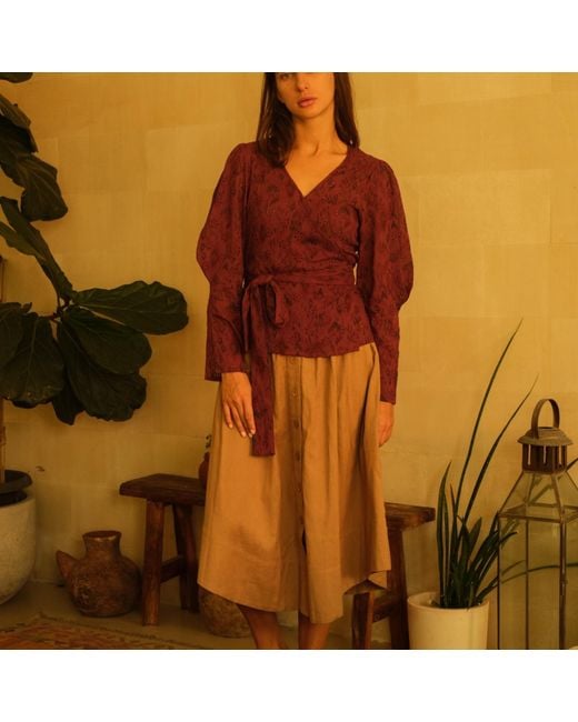 Em & Shi Purple Berry Wrap Top