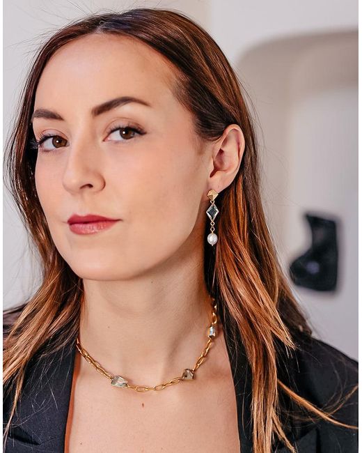 Loni Paul Jewelry Metallic Asymmetrical Quartz Crystal Necklace