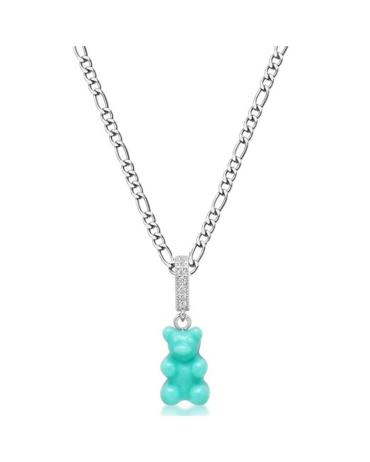 Nialaya Metallic Necklace With Gummy Bear for men