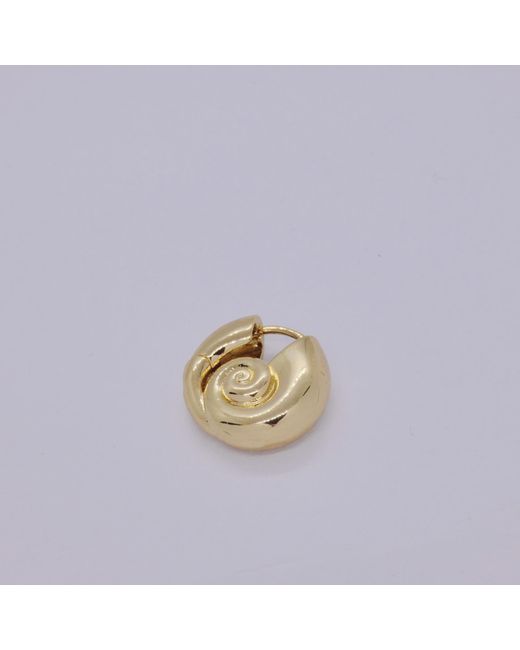 VALERIE CHIC Metallic Seashell Hoop Earrings 18K