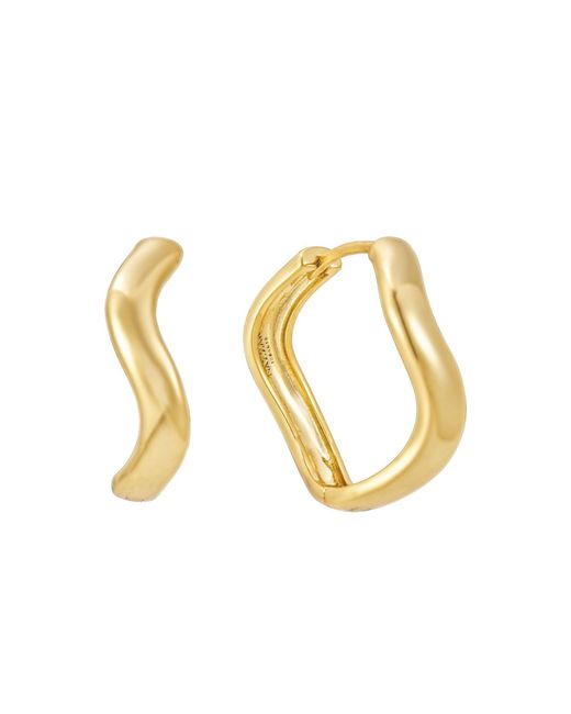 Nazzar Metallic Wave Hoop Earrings