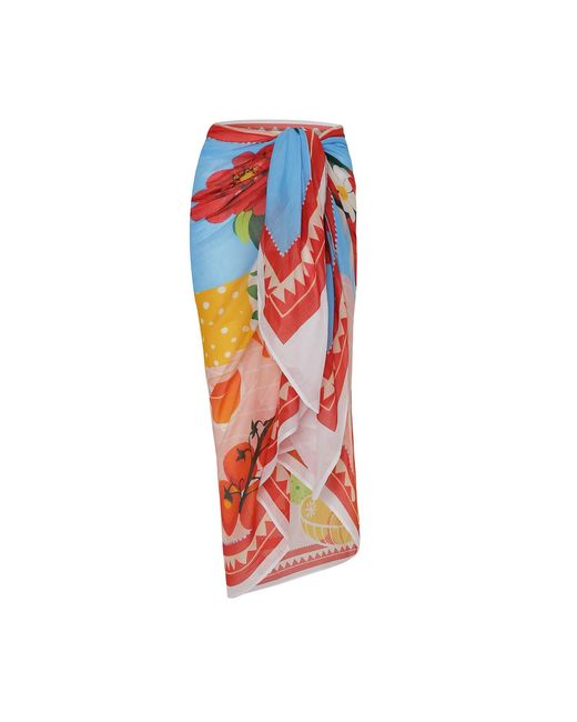 DHARA SHETH DUBAI Red Mediterranean Picnic Resort Sarong