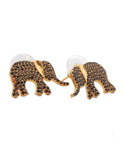 Ebru Jewelry Metallic Guardian Elephant Stud Earrings