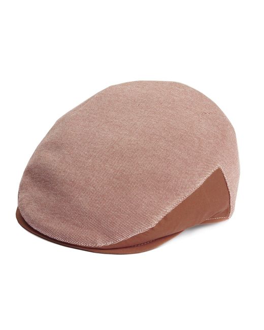 Dasmarca Hats Brown Dasmarca Brody Terracotta Cotton Summer Flat Cap With Bright Coloured Under Peak for men