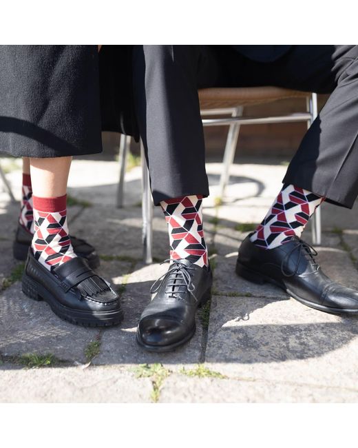 Peper Harow - Made in England Blue Vertex & Paisley Socks – Bundle for men