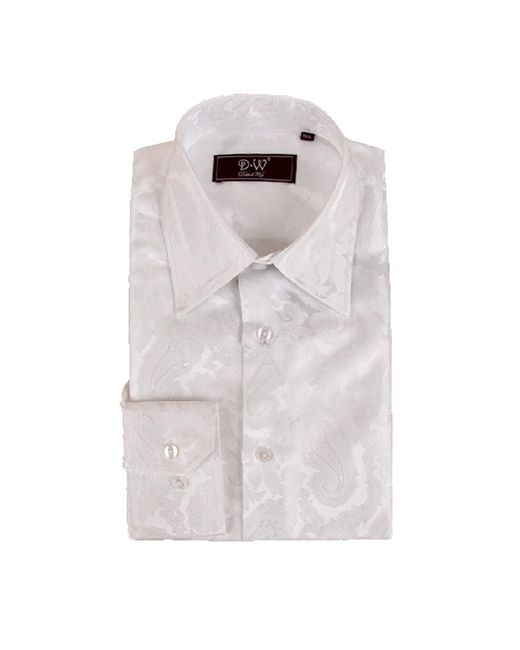 DAVID WEJ White Kensington Paisley Jacquard Shirt for men