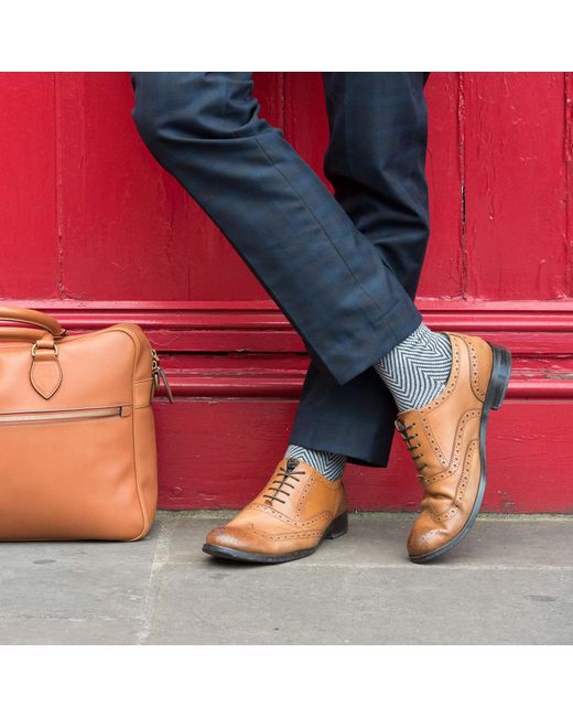 Peper Harow - Made in England Gray Lux Taylor Socks – for men